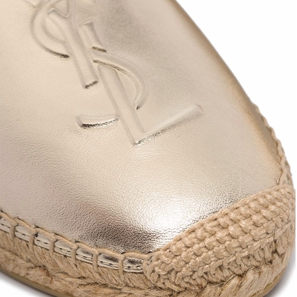 Saint Laurent Shoes - SAINT LAURENT embossed-logo flat espadrilles